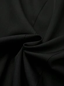 GlowEve CURVE Plus Size Women Bowknot Decor Button Half Placket Short Sleeve Dress - Black - View 5