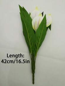 1件高品質大型人造白鶴芋/白鶴花假植栽，白色花朵與綠葉，免維護，適合室內/室外家居、飯店裝飾、花園、復活節、聖誕節、感恩節（不含花瓶） - 彩色 - 查看 8
