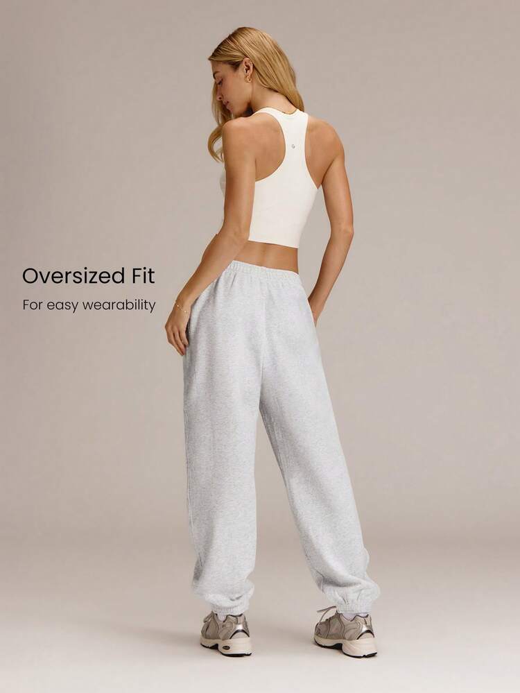 30'' Everyday Fleece Be Comfy Oversized Fit Adjustable Drawstring Waist Basic Joggers With Side Pockets Daily Casual Fall Winter