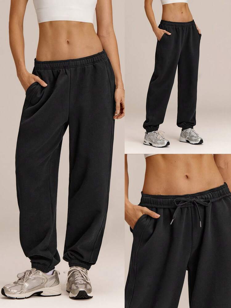 30'' Everyday Fleece Be Comfy Oversized Fit Adjustable Drawstring Waist Basic Joggers With Side Pockets Daily Casual