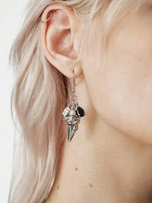 Earrings,Goth/Gothic/Punk/Grunge/Dark Gothic,Streetwear,Summer/Festival/Prom/Party,Vintage - Antique Silver - View 1