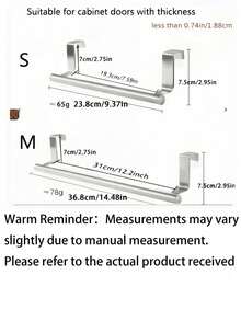 1 Buah Gantungan Handuk Stainless Steel Anti Karat - Pemasangan di Dinding Tanpa Pengeboran, Gaya Modern, Sempurna untuk Pintu Kamar Mandi atau Penyimpanan di Lemari - Perak - View 6