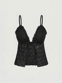 SHEIN MOD 女款度假海灘泳衣套裝 黑色 夏季 性感 - 黑色 - 查看 8