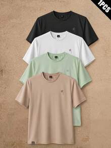 Manfinity RebelGame Áo thun nam cỡ lớn in hình cây dừa, kiểu dáng thường ngày, thích hợp cho mùa hè. - Màu be - Xem 6