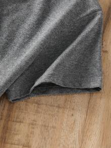 NostaNoir Camiseta unicolor de cuello redondo - Gris Oscuro - Ver 4