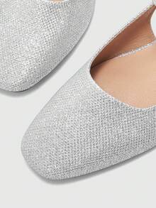 CUCCOO BIZCHIC Women's High Heel Pumps, Graduation Heel, Prom Heels For Summer Spring Shoes Spring Break Easter For Christmas Spring Shoes - Silver Glitter - View 5