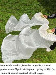 2Pcs Belly Dance Fans, Silk Tassel Bamboo Fans, Colorful Dance Props For Stage Performance & Mother's Day Gifts - Multicolor - View 12