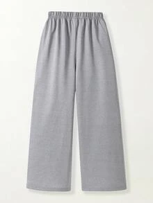 Casuvi Kids Casuvi Tween Girls Daily Basic Loose Minimalist Casual Knit Pocket White Striped Sweatpants - Grey - View 2