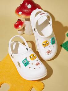 ADVENTURE TIME X SHEIN 時尚可愛花園拖鞋，透氣快乾，柔軟舒適，孔洞設計，適合室內、浴室、遊樂場、游泳池、海灘等多種場合，四季皆宜 - 米色 - 查看 8