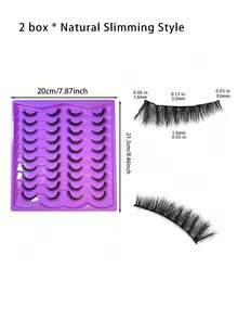 20 pares de pestañas postizas de visón 3D naturales, 1/2/3 cajas, múltiples opciones de empaque, adecuadas para al por mayor, gruesas y rizadas, creando un aspecto de maquillaje natural, esenciales para citas diarias, pestañas simuladas, reutilizables, injerto de pestañas, herramientas de maquillaje, pequeña hada - Negro - Ver 10