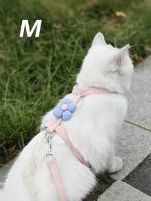 1 buah Set Harness dan Tali Kucing yang Dapat Diatur dengan Dekorasi Bunga Lucu – Rompi Hewan Peliharaan yang Nyaman dan Anti Lepas untuk Kucing Kecil, Perlengkapan Jalan-jalan Anak Kucing - MultiWarna - View 7