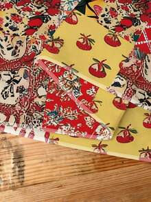 EMERY ROSE Kemeja Lengan 3/4 Leher Bulat Tenun Motif Patchwork Gaya Bohemian untuk Musim Gugur - MultiWarna - View 3