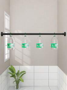 1 Stück einstellbare Edelstahl Kleiderstange, ausziehbare Handtuchstange für das Badezimmer, Kleiderbügel, Gardinenstange, Kleiderschrank Aufhängestange, ausziehbare Duschvorhangstange, Balkonstange - ohne Bohren, geeignet für Vorhänge, Türen und Schlafzimmer Kleidung - Verschiedenfarbig - Übersicht 10