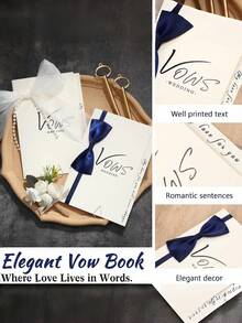 2pcs Minimalist Vow Cards: Fresh And Whimsical Declarations, Elegant Vows, Wedding Books, Speeches, And Niche Wedding Confession Books For The Bride And Groom - A - View 7