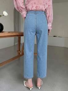 DAZY Summer Lightweight Draped Ankle-Length Pants - Blue - View 2