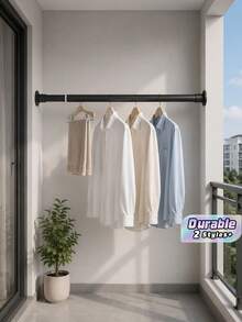 1 Stück einstellbare Edelstahl Kleiderstange, ausziehbare Handtuchstange für das Badezimmer, Kleiderbügel, Gardinenstange, Kleiderschrank Aufhängestange, ausziehbare Duschvorhangstange, Balkonstange - ohne Bohren, geeignet für Vorhänge, Türen und Schlafzimmer Kleidung - Verschiedenfarbig - Übersicht 1