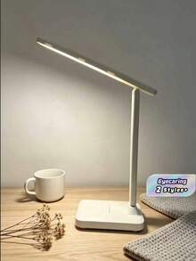 1PC Led Desk Lamp Eye-Protection Study Reading Lamp, Writing Specific, Bedroom Bedside Lamp, Dormitory Plug-In Table Lamp - White - View 1