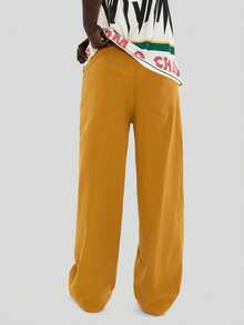 FORM&CHAOS Men's Loose Yellow Vintage Pure Cotton Denim Jeans - Yellow - View 2