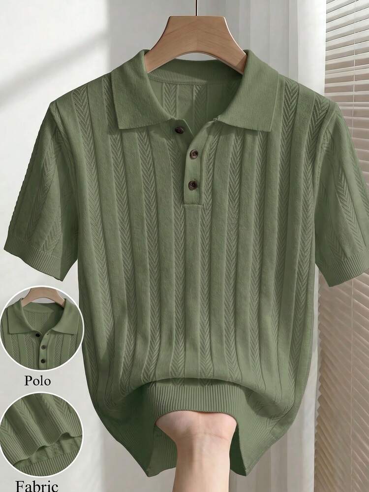 Manfinity Homme Áo len nam dệt kim kiểu dáng thời trang, màu trắng, dành cho người yêu thích phong cách thời trang châu Âu và Mỹ. - Màu xanh Ô liu - Xem 1