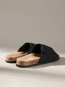 Solecia Women Casual Versatile Plush Round Toe Fluffy Flat Slippers For Christmas Summer - Black - View 6