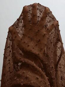 EMERY ROSE Chaqueta casual de talla grande para vacaciones con unicolor, dobladillo asimétrico y mangas de murciélago, primavera/verano - Marrón Chocolate - Ver 8