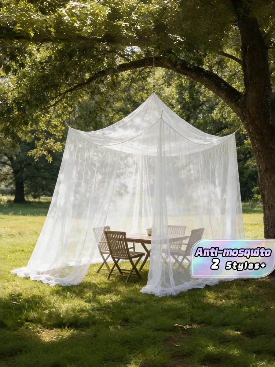 Outdoor Camping Mosquito Net, Extra Large Bed Cover, Portable Square Mosquito Net With Mesh Fabric For Camping Trips - Multicolor - View 1