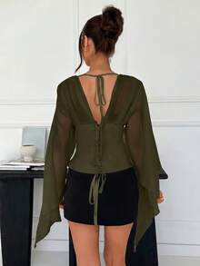 Women Blouses & Shirts - 軍綠色 - 查看 2