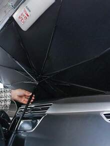 1 Piece Of Foldable Car Sunshade, Front Windshield Sunshade, Sunshade - A Summer Accessory For Cars. With The Sunshade Design, It Can Immediately Provide Heat Protection For The Front Window. Easy To Store And Quick To Install. - Multicolor - View 2