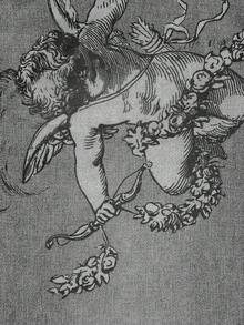 Manfinity EMRG 男士街頭風哥德式天使印花水下牛仔短褲 - 灰色 - 查看 3