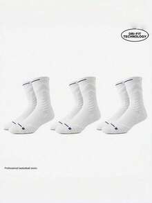 3 pares de calcetines de baloncesto de colores mixtos, calcetines con fondo de toalla para hombres, calcetines de compresión para fútbol, running y actividades al aire libre - Multicolor - Ver 9