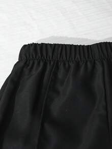 SHEIN 3件組/套 黃色長袖條紋數位印花上衣、黑色長褲、吊帶背心，適合春夏季外出穿著 - 藍色 - 查看 5