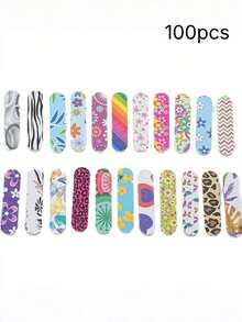 50 PCS Mixed Color Manicure Tools, Colorful Leopard Print 7-Sided Polishing Nail Files, Nail Edge Files, Sanding Shaping Polishing Strips, Suitable For Beginners And Nail Salons. - Multicolor - View 9