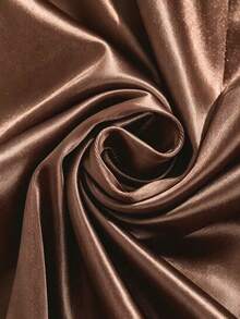 Franclia Gaun Wanita Elegan untuk Komuter, Model V-Neck Bodycon, Pas Badan, Bahan Satin Elastis Mengkilap dengan Kancing Metalik, Gaun Dalaman Musim Semi/Panas - Coffee Brown - View 4