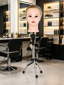 Mini Tripod Mannequin Head Stand, Adjustable Wig Tripod Stand (36.83-55.37 Cm), Compatible With Mannequin Heads And Training Heads - Silver - View 2