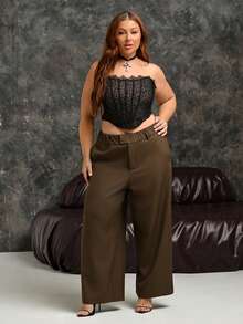 Lele Munniz Sujetador de talla grande con ballenas moldeadoras, envoltura de pecho, hombros descubiertos, ropa exterior para mujer, chaleco de soporte de pecho, top corsé negro - Negro - Ver 3