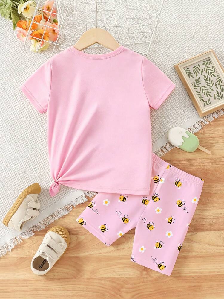 Blind Box Set 1pc Girls Toddler Bee Flower Heart Letter Print