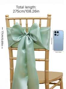8/12/16/24-Piece Set Of Rose Gold Satin Chair Backs With Bows, Suitable For Wedding Banquets And Birthday Party Decorations. - Ratgrass green - View 3