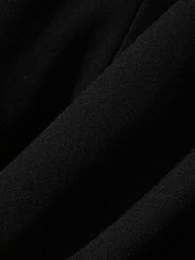 DAZY 女款純色掛脖上衣與長褲休閒日常兩件套 夏季 - 黑色 - 查看 6