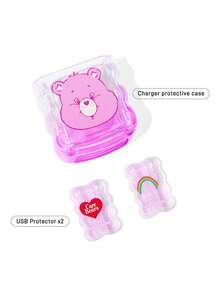 SHEIN X Care Bears Data Cable Protector, Suitable For IPhone Charger,3- Piece Set Of Mobile Phone Cable Protectors, Charger Protector (Excluding Data Cable) - Baby Pink - View 4