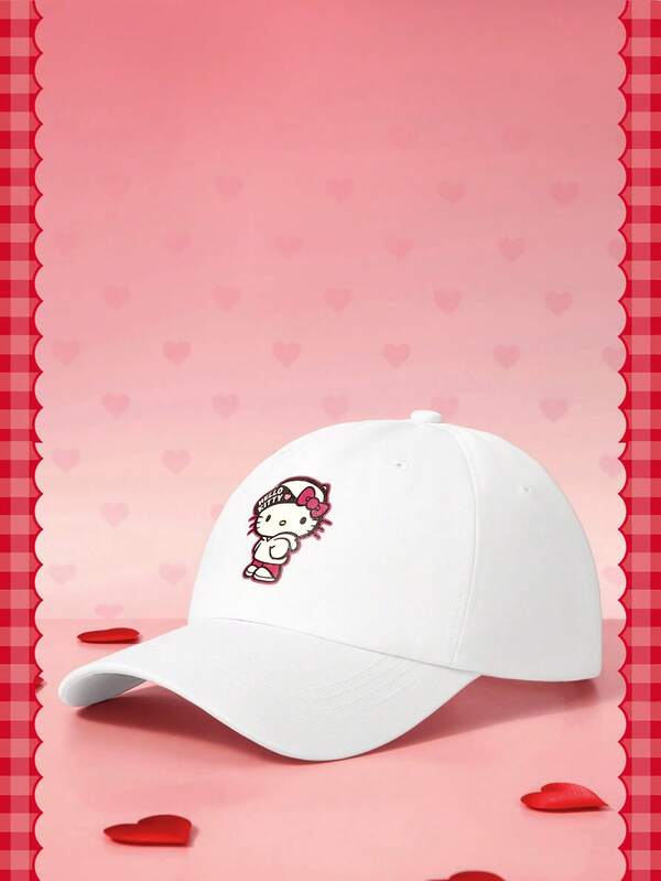 HELLO KITTY AND FRIENDS | SHEIN 1件休閒運動款可愛女款棒球帽，IP聯名設計款，適合日常休閒穿搭