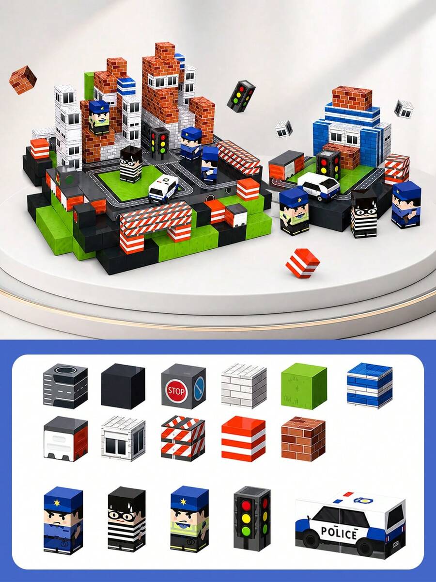 MINKOJA Magnetic Block Set, Magnetic Blocks, Creative Games, Gift For Children Aged 3 And Over, ,Travel Toy,Easter,Building Blocks,Building Block Sets,Magnetic Blocks - Multicolor - View 1