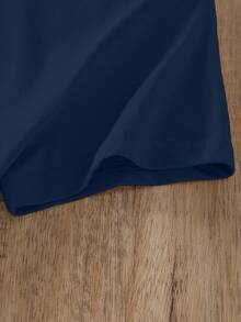 NostaNoir Camiseta Sólida Con Cuello Redondo - Azul Marino - Ver 4