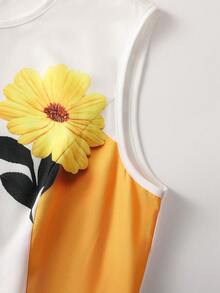 Balvessa Women's Floral Print Fashionable Round Neck Elegant Vacation Dress - Multicolor - View 3