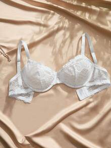 Charlaine Plus Size Women's Lace Casual Everyday Bra - White - View 8