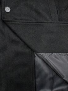 Manfinity Hypemode Áo khoác dài tay dáng rộng cho nam, cổ ve lật, vai rớt, có thắt lưng, kiểu dáng đơn giản, thích hợp mặc đi chơi hoặc dạo phố. - màu đen - Xem 3