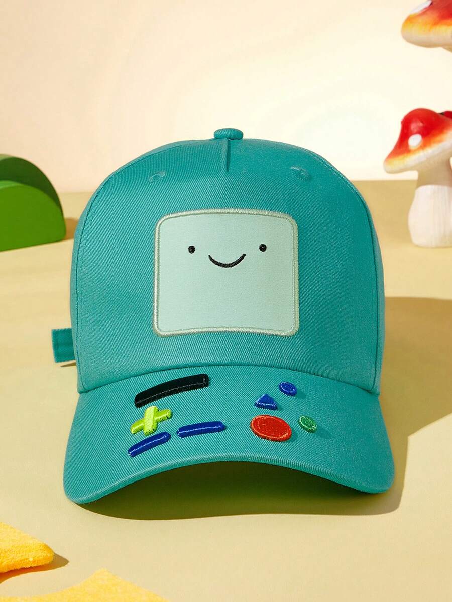 ADVENTURE TIME X SHEIN 升級版時尚經典休閒基本百搭運動黑灰色簡約天使之翼刺繡女款棒球帽,休閒防曬日常穿搭,版型挺立不變形,禮物首選,派對、節日、情人節適用 - 綠色 - 查看 1