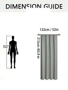 1 Piece Solid Color Full Blackout Curtain With Heat Insulation And Coated Insulated Lining, Rod Pocket Top Design, Suitable For Living Room, Bedroom, Kitchen, Bathroom And Home & Room Decoration - Multicolor - View 13