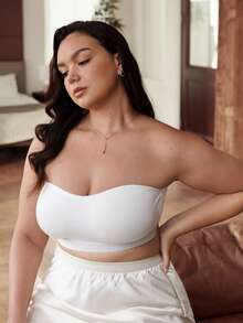 Slumbrini Sujetador cómodo con cierre frontal inalámbrico para mujer de talla grande - Blanco - Ver 5