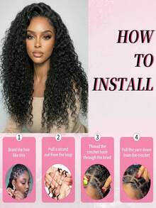 Boho Braids Kinky Curly 波希米亞風編髮 預分束羽毛鉤編人髮 隱形奇蹟結 小螺旋捲曲鉤編髮 100%人髮接髮 - SNatural - 查看 14