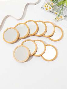 1 PC / 5 PCS / 10 PCS / 20 PCS / 68 PCS Wooden Small Round Mirror Put A Cute Little Bag Travel Girl Makeup Portable Mirror Mirror - Multicolor - View 4